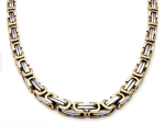 9mm Byzantine Link TT Chain in Gold &amp; Silver Men's Necklace Stainless Steel FREE SHIPPING