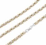 9mm Byzantine Link TT Chain in Gold &amp; Silver Men's Necklace Stainless Steel FREE SHIPPING