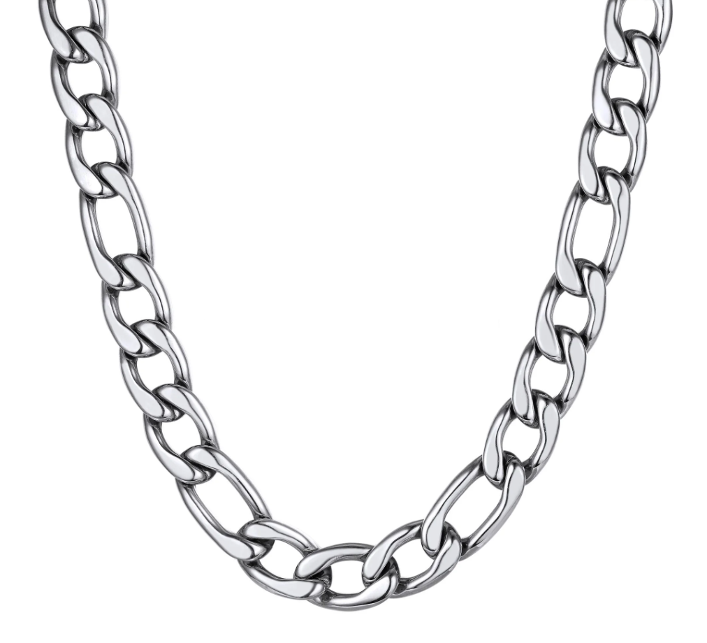 9mm Figaro Link Chain Men's Necklace Stainless SteelFREE SHIPPING