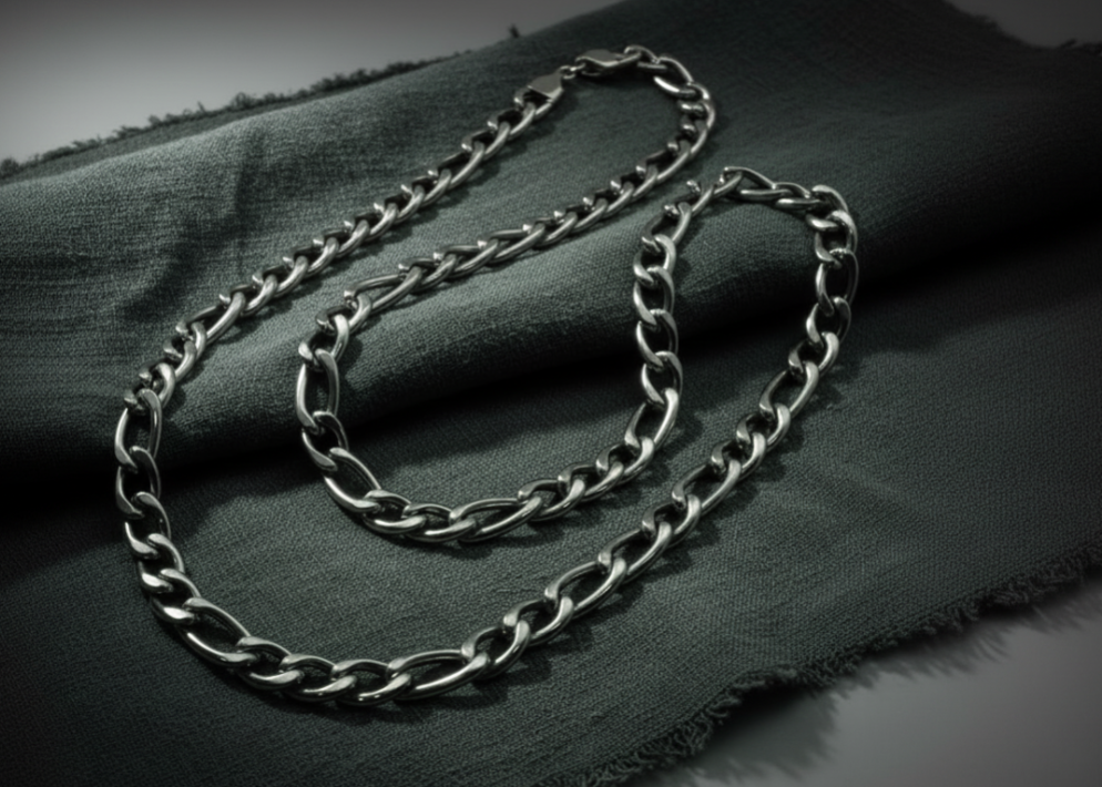 9mm Figaro Link Chain Men's Necklace Stainless SteelFREE SHIPPING