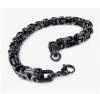 Big Men's 10mm Black Stainless Steel Byzantine Bracelet 