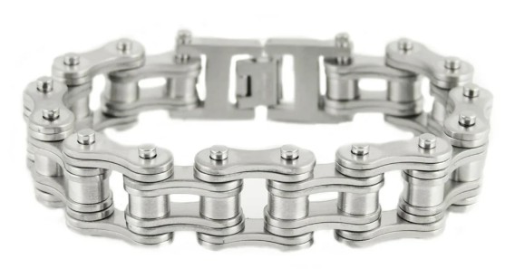 Brushed Finish Stainless Steel Motorcycle Bike Chain Bracelet for Men 