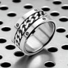 Chain Spinner Ring Stainless Steel Wide Band  Sizes 9 - 15 