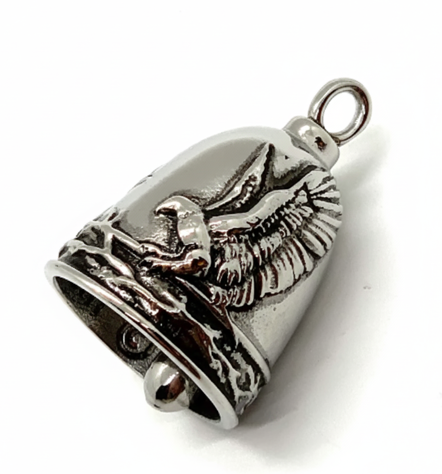 Eagle Motorcycle Ride Bell In Flight 2-sided Stainless Steel 