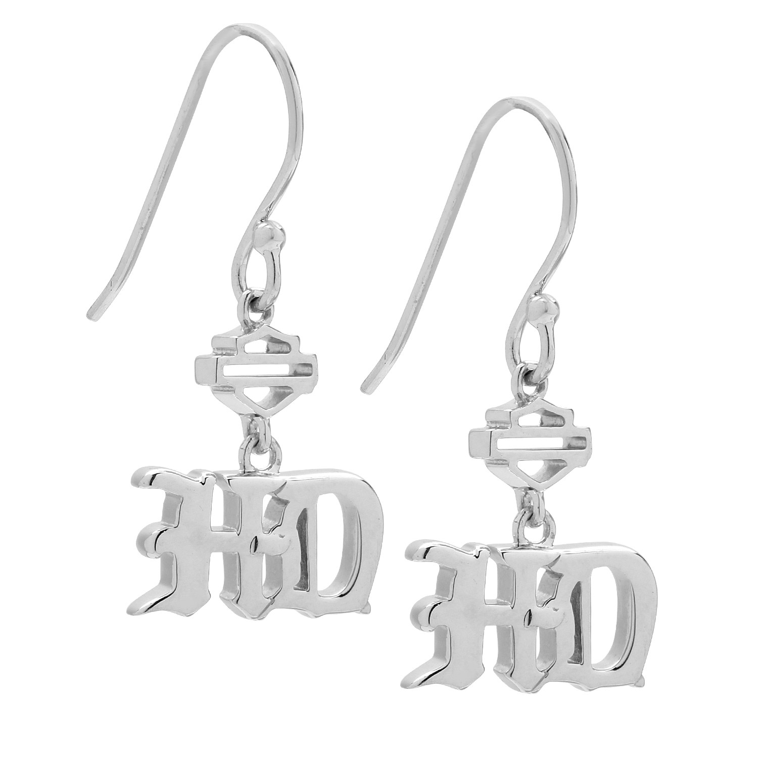 Earrings Old English Harley Davidson ® by Mod Jewelry® Sterling Silver