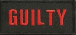 "GUILTY" Patch Biker Patch in 2 ColorsFREE SHIPPING