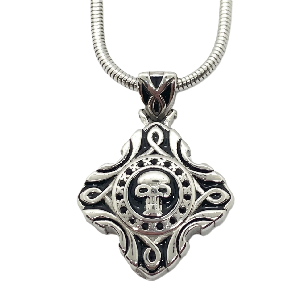 Gothic Skull Necklace Unisex Pendant & Chain Stainless Steel