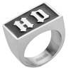 "HD" Signet Ring Biker Stainless Steel Heavy Metal Jewelry Sizes 9 - 16 