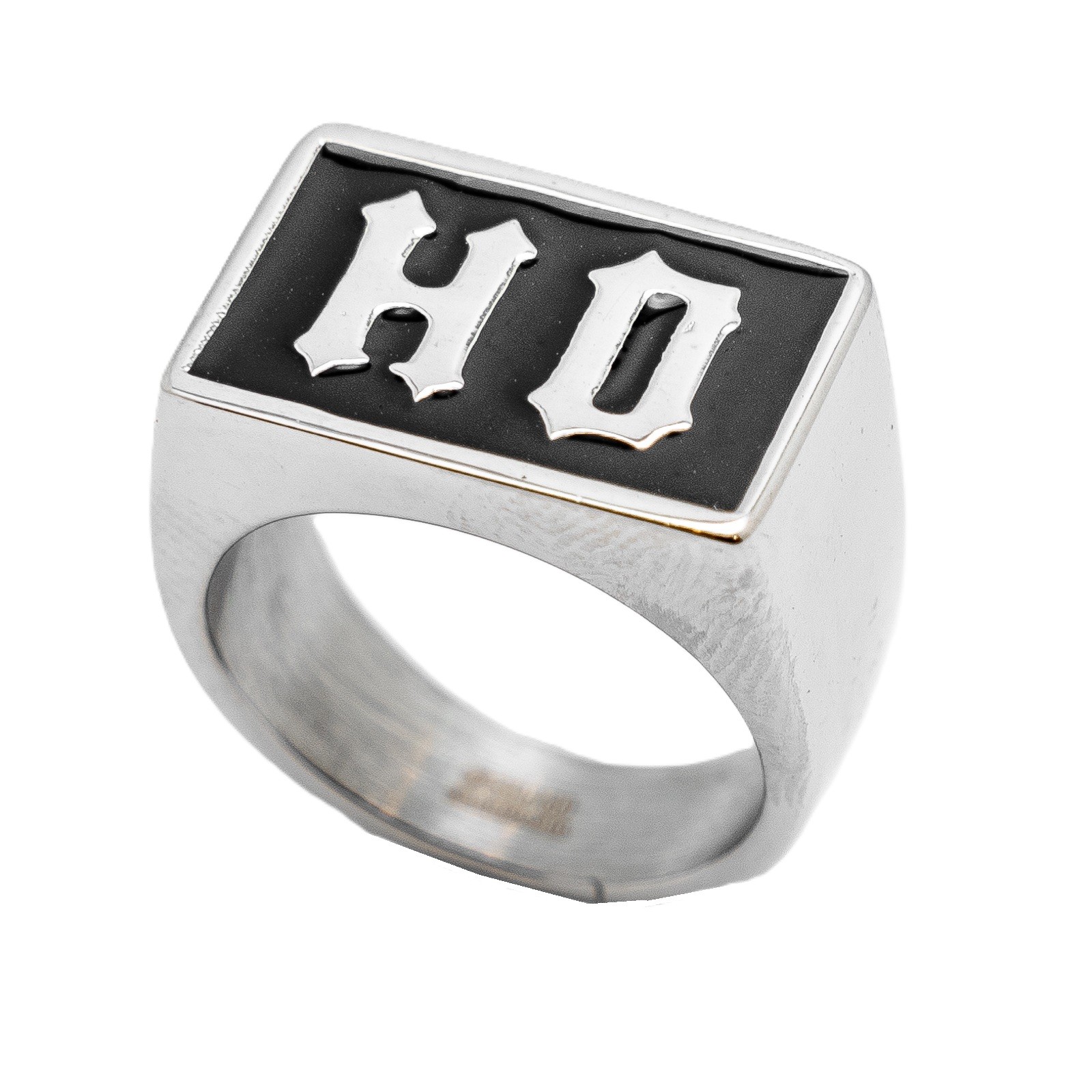 Men's "HD" Signet Ring Biker Stainless Steel Ring Sizes 9 - 16  - Product Image
