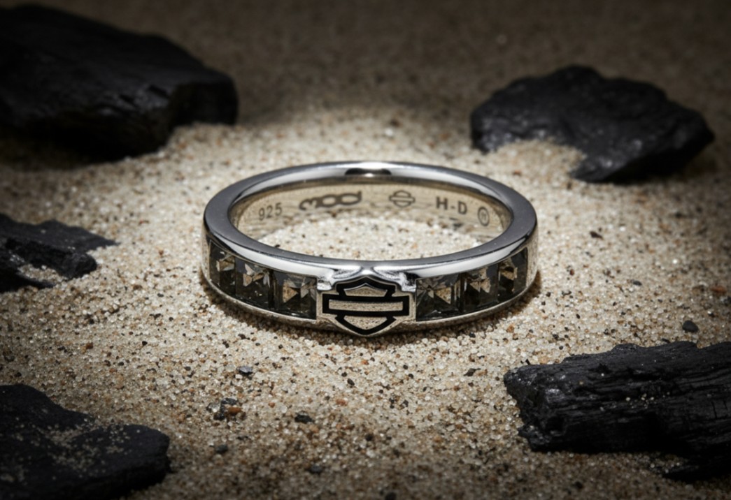 Harley-Davidson® Black Ice Bar & Shield Logo Ring Comfort Fit