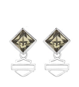 Harley-Davidson® Black Ice Diamond B&S Logo Post Dangle Earrings .925 MOD224 Harley-Davidson® Black Ice Diamond B&S Logo Post Dangle Earrings .925 MOD224 - Product Image