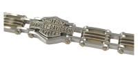 Harley-Davidson&reg; Brass & Steel Bar & Shield Bar Link BraceletHSB0188