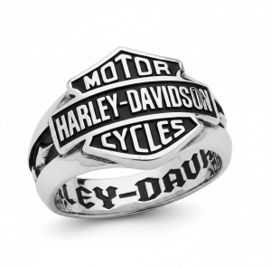 Harley-Davidson&reg; Decorative Bar & Shield Men's Sterling Silver Ring HDR0195 - Product Image