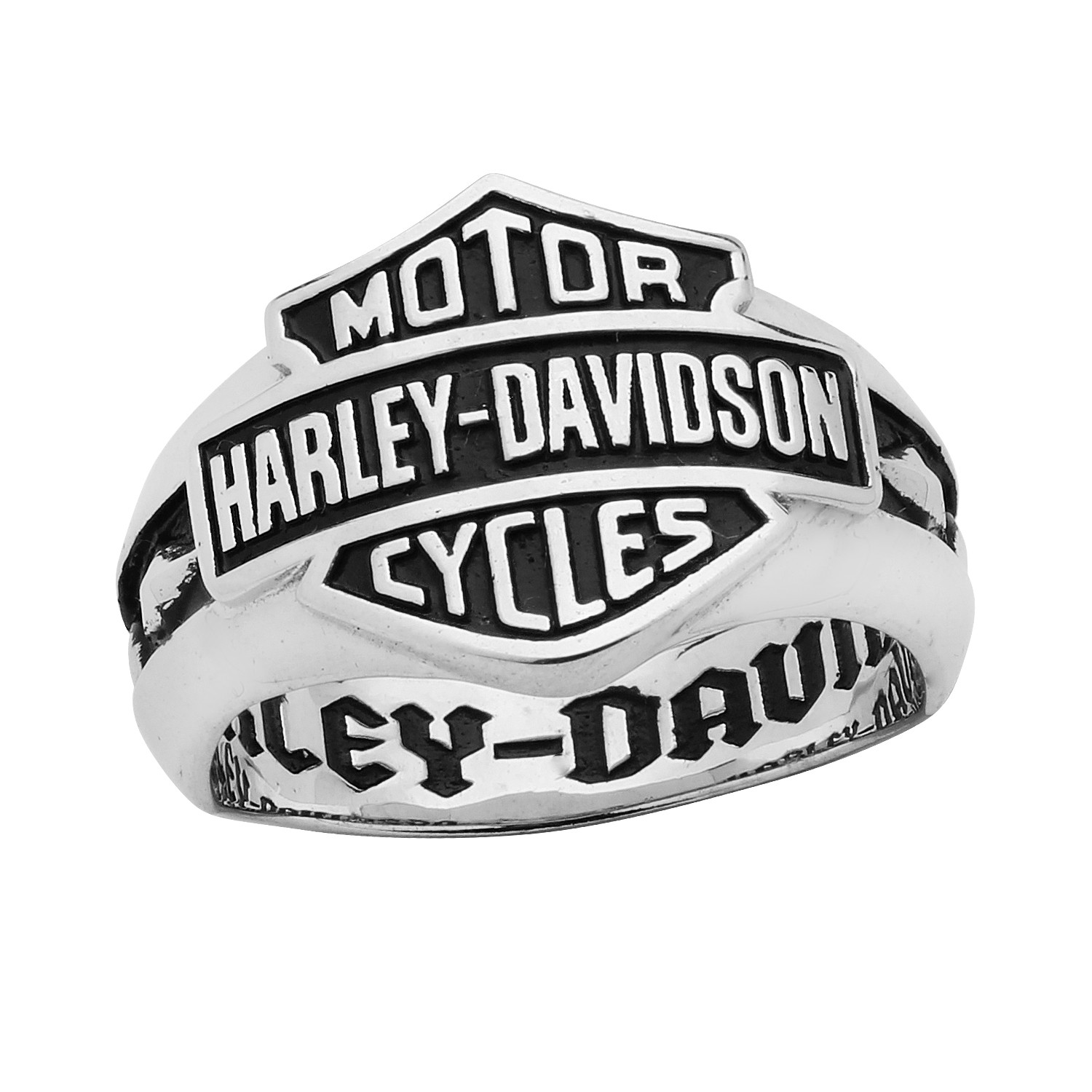 Harley-Davidson&reg; Decorative Bar & Shield Logo Ring Sterling Silver HDR0195 - Product Image