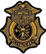 Harley Davidson&amp;reg; Firefighter Badge PatchHarley PatchFREE SHIPPING