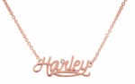 Harley-Davidson&amp;reg; "Harley" Script Necklace in Rose Gold Sterling SilverHDN0458
