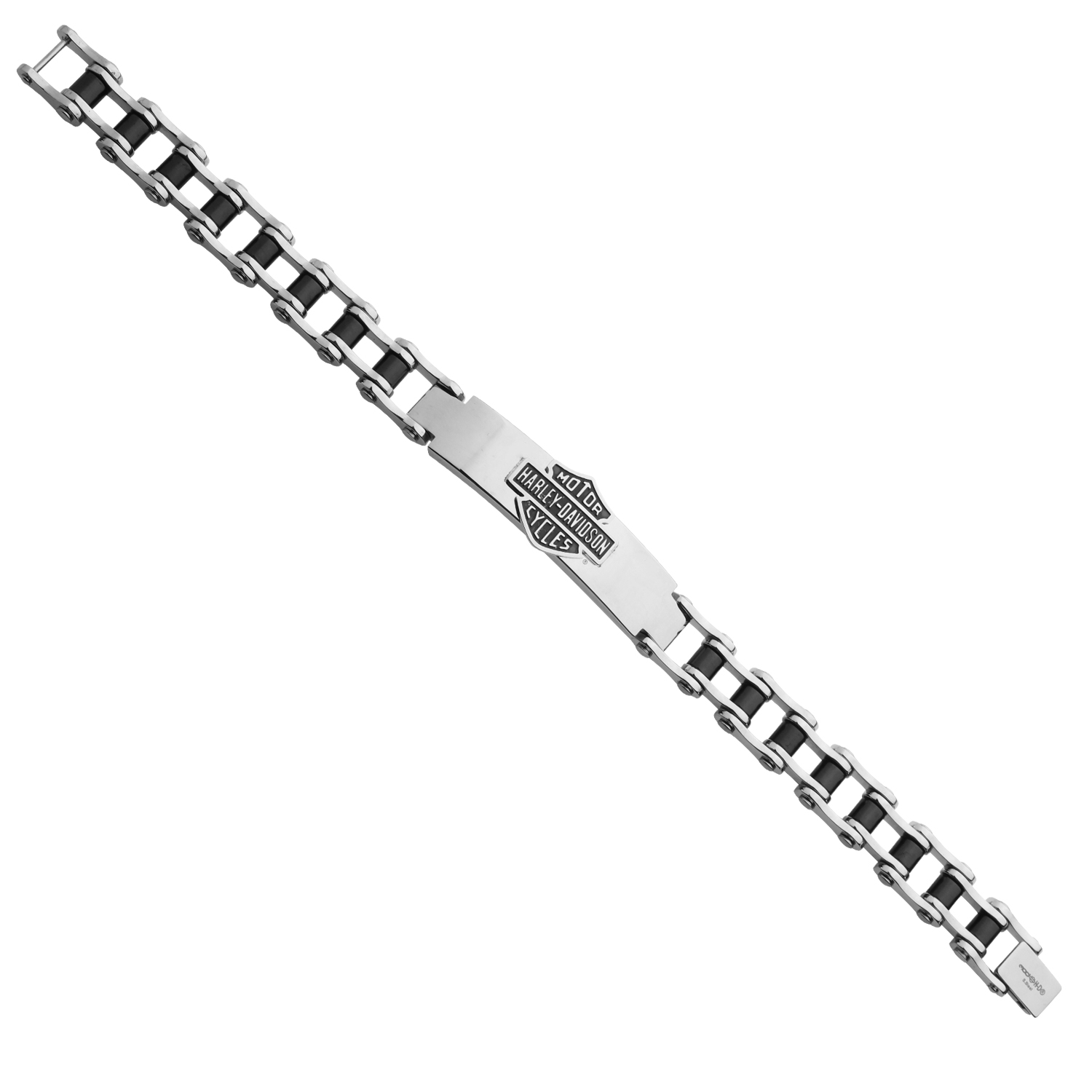Harley-Davidson&amp;reg; ID Style Bike Chain Bar &amp; Shield Logo Bracelet Stainless SteelHSB0071