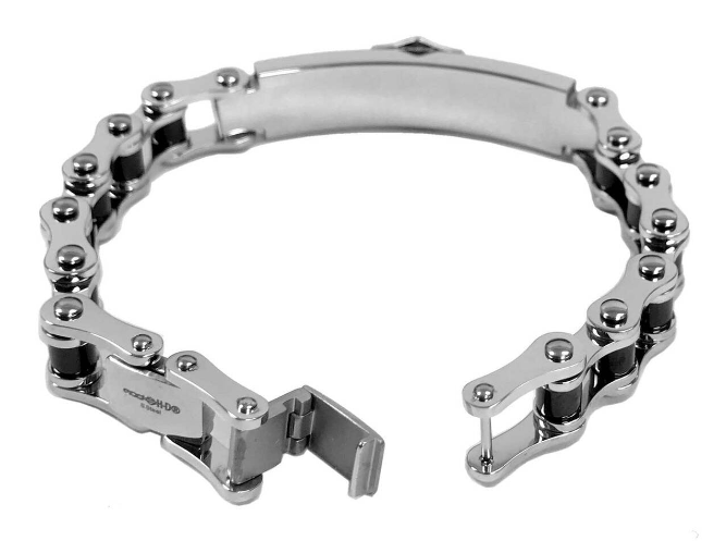 Harley-Davidson&amp;reg; ID Style Bike Chain Bar &amp; Shield Logo Bracelet Stainless SteelHSB0071
