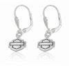 Harley-Davidson&reg; Outline Bar & Shield Logo Dangle Earrings Sterling Silver  HDE0284