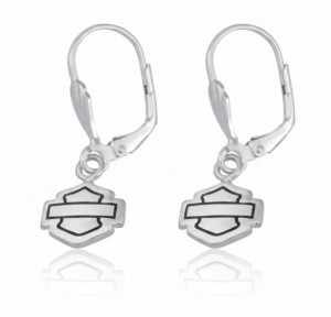 Harley-Davidson&reg; Outline Bar & Shield Logo Dangle Earrings Sterling Silver  HDE0284
