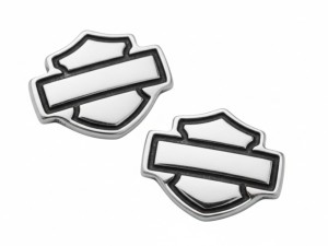 Harley-Davidson&reg; Outline Bar & Shield Logo Post Earrings -Sterling Silver Unisex HDE0285
