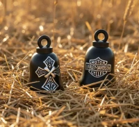 Harley-Davidson&reg; Tribal Cross Bar & Shield Ride Bell - Black Finish Style HRB075