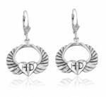 Harley-Davidson&amp;reg; Winged H-D&amp;reg; Heart Earrings Lever Back Sterling Silver