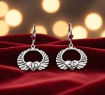 Harley-Davidson&amp;reg; Winged H-D&amp;reg; Heart Earrings Lever Back Sterling Silver