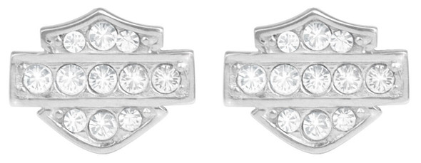  Harley-Davidson&amp;reg; Women's Bling Bar &amp; Shield Logo Post Earrings HDE0282