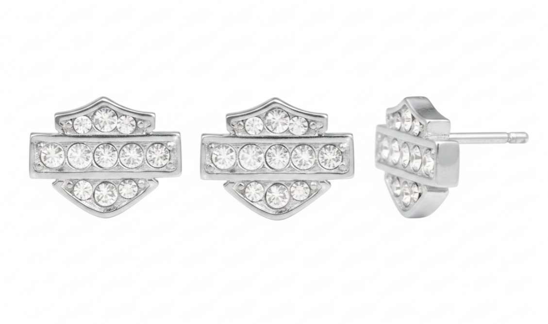  Harley-Davidson&amp;reg; Women's Bling Bar &amp; Shield Logo Post Earrings HDE0282