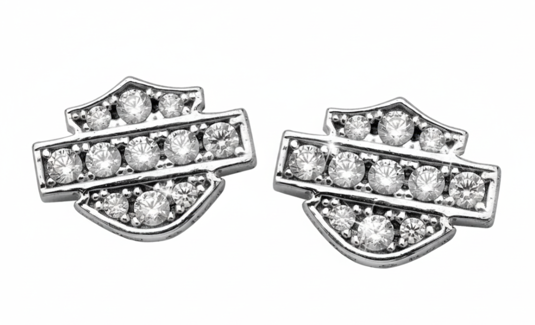  Harley-Davidson&amp;reg; Women's Bling Bar &amp; Shield Logo Post Earrings HDE0282