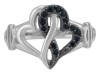 Harley-Davidson&reg; Ladies Black & White Infinity Hearts Ring Sterling Silver HDR0557