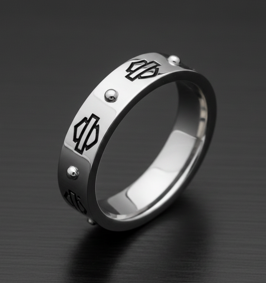 Harley-Davidson&amp;reg; Women's Wedding Band Ring Sterling Silver HDR0497