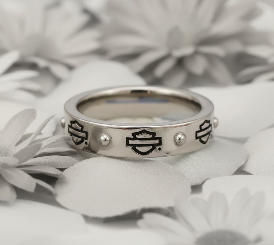 Harley-Davidson&amp;reg; Women's Wedding Band Ring Sterling Silver HDR0497