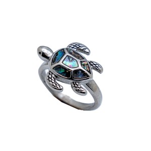 Ladies Abalone Turtle Ring Stainless Steel Jewelry Sizes 6-9 Ladies Abalone Turtle Ring Stainless Steel Jewelry Sizes 6-9 - Product Image