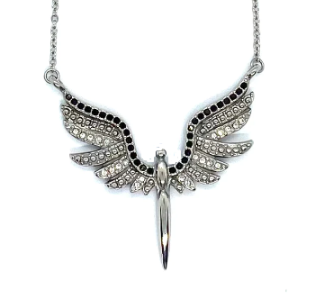 Ladies Angel Wings Spread Crystal Stainless Steel Necklace Ladies Angel Wings Spread Crystal Stainless Steel Necklace - Product Image