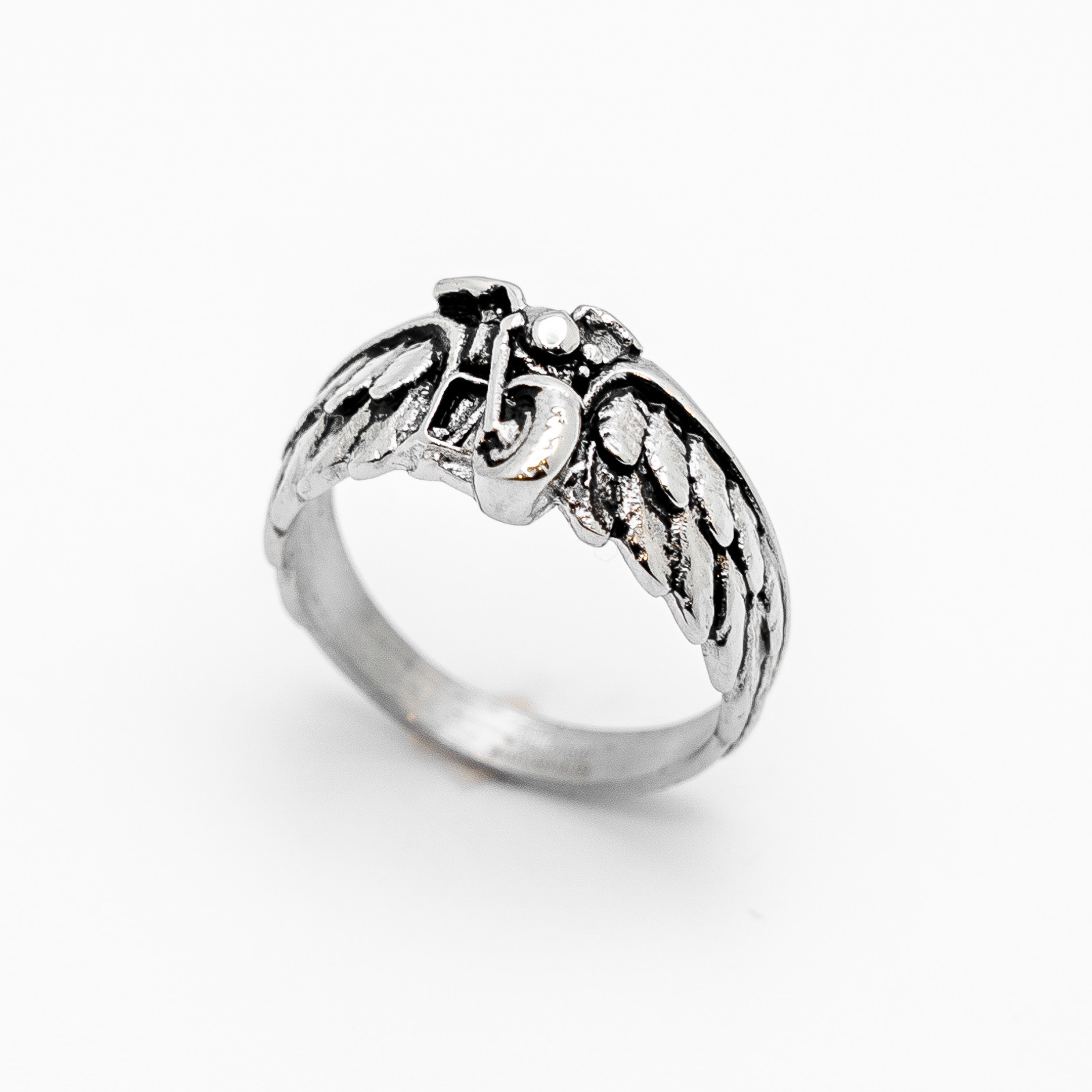 Unisex Winged Motorcycle Ring Biker Jewelry Stainless Steel Sizes 5-13 - Product Image