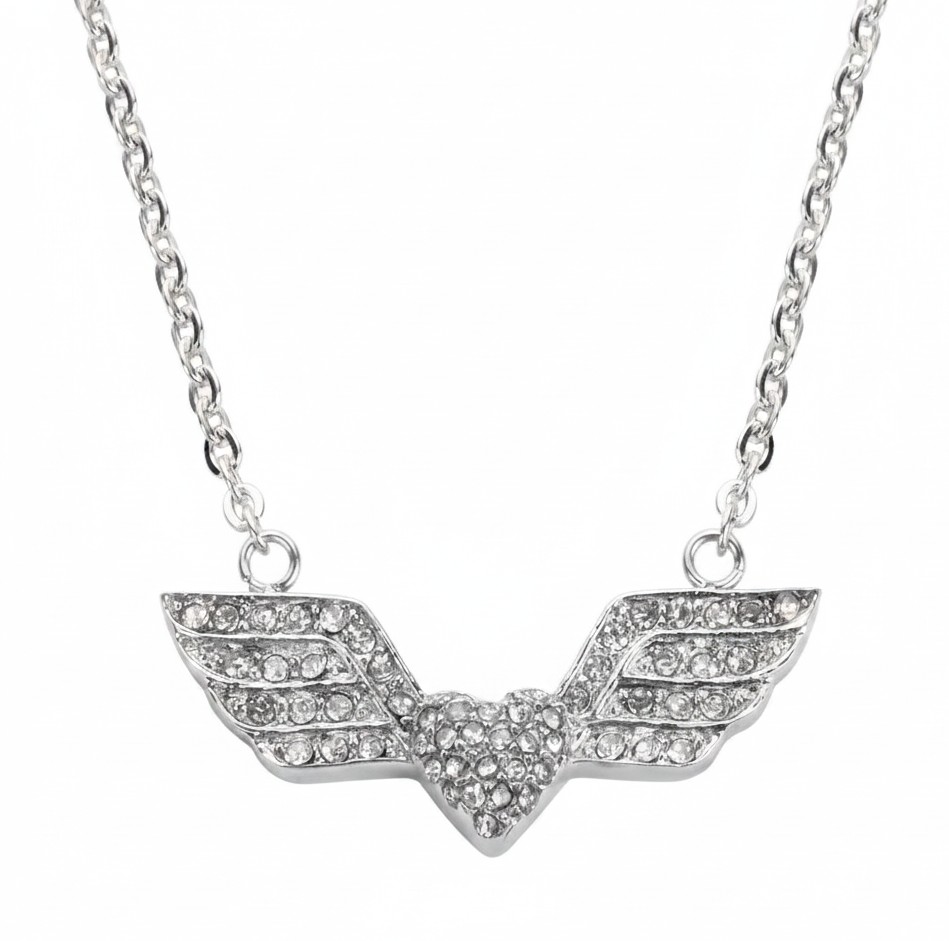 Ladies Art Deco Design Angel Wings/Heart Stainless Steel Bling Ladies Art Deco Design Angel Wings/Heart Stainless Steel Bling - Product Image