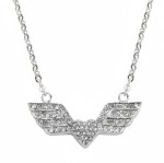 Ladies Art Deco Design Angel Wings/Heart Stainless Steel Bling 