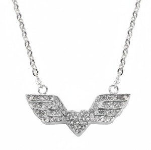 Ladies Art Deco Design Angel Wings/Heart Stainless Steel Bling  - Product Image