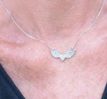 Ladies Art Deco Design Angel Wings/Heart Stainless Steel Bling 