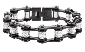 Ladies' Double Row Crystal Black Motorcycle Bike Chain Tennis Bracelet Ladies' Double Row Crystal Black Motorcycle Bike Chain Tennis Bracelet - Product Image