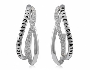 Ladies Harley-Davidson&reg; Twisted Bling H-D Post Hoop Earrings Sterling SilverHDE0601  - Product Image