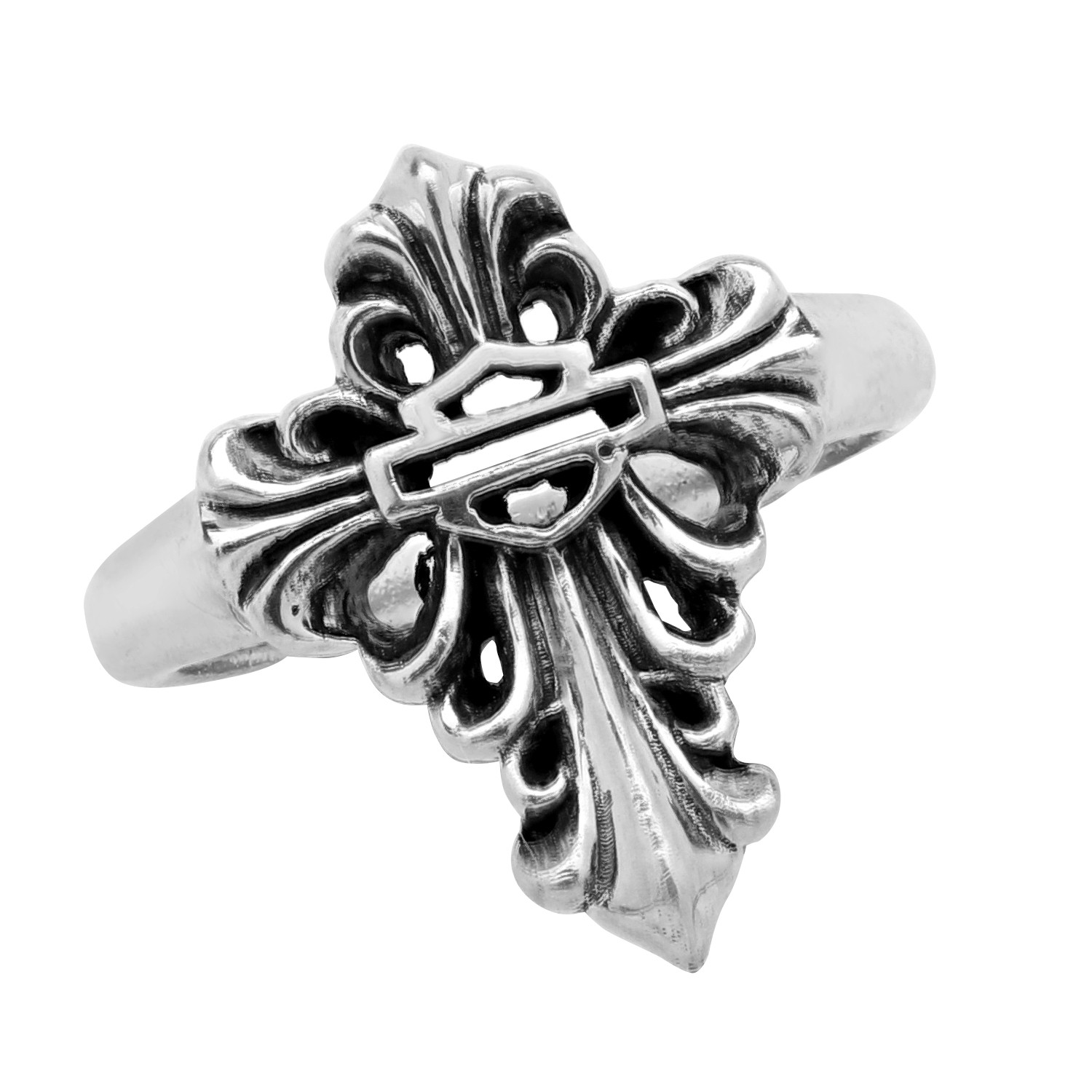 Ladies HarleyDavidson ® Motorcycle Sterling Silver Biker Cross Ring