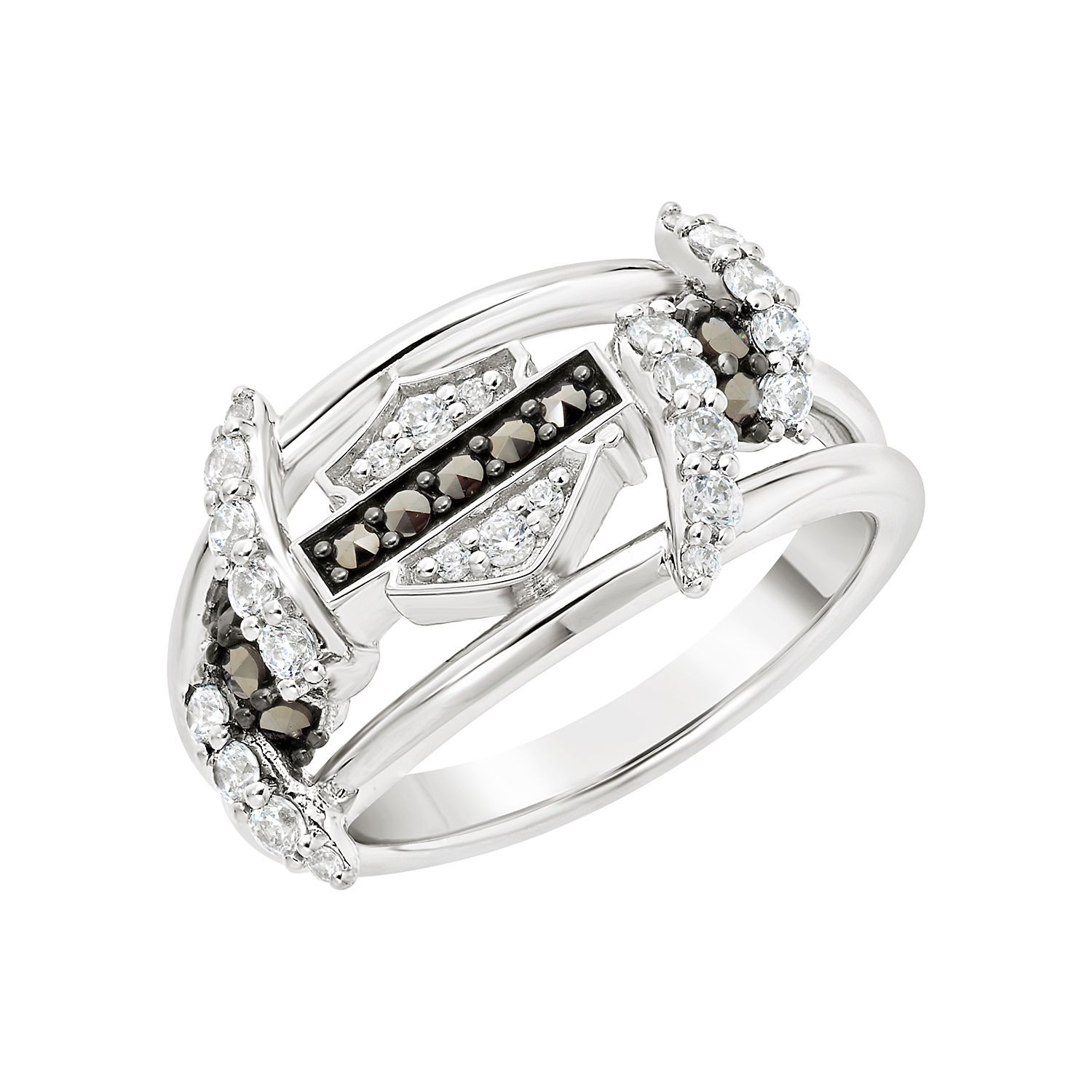 Ladies HarleyDavidson Motorcycle ® Sterling Silver Barbwire Biker Ring