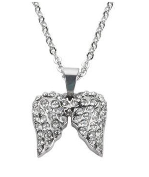 Ladies Pendant Mini Angel Wings Stainless Steel BLING Ladies Pendant Mini Angel Wings Stainless Steel BLING - Product Image