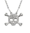 Ladies Pendant Skull / Crossbones Stainless Steel Necklace