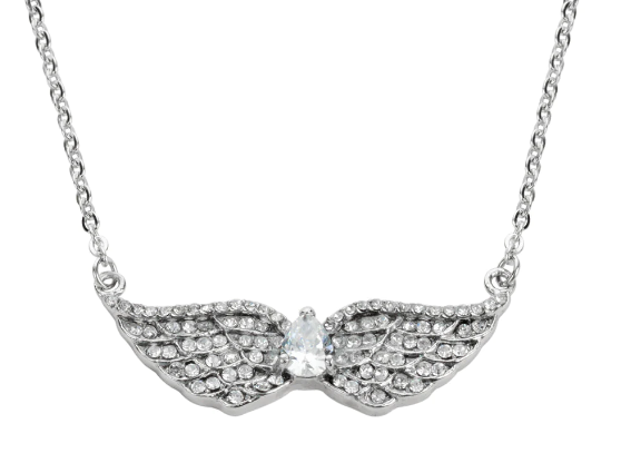 Ladies Pendant With Chain Angel Wings Stainless Steel Bling Ladies Pendant With Chain Angel Wings Stainless Steel Bling - Product Image