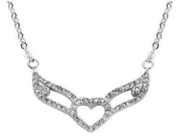 Ladies Small Angel Wings & Heart Stainless Steel Bling Ladies Small Angel Wings & Heart Stainless Steel Bling - Product Image