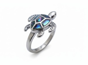 Ladies Turtle Ring with Abalone Stainless Steel Sizes 7,8,9 Ladies Turtle Ring with Abalone Stainless Steel Sizes 7,8,9 - Product Image